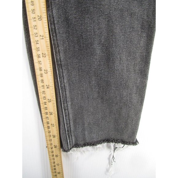 Pacsun Jeans 27 Dad High Rise Raw Hem Denim Button Fly Dark Wash - Picture 5 of 12